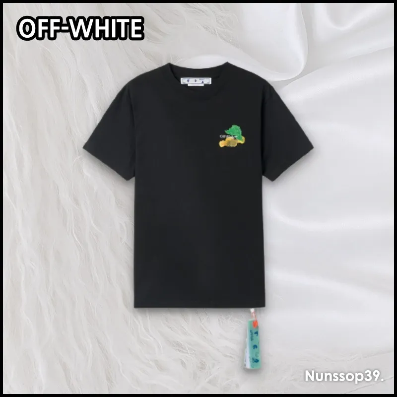 Off-White  |Crew Neck Street Style Plain Cotton Short Sleeves Logo