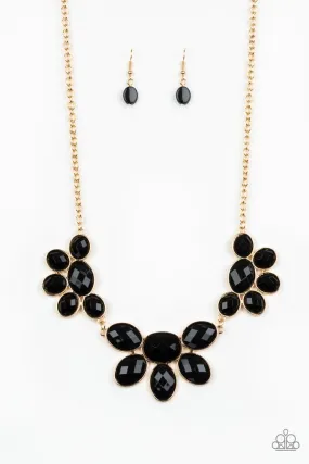 Paparazzi Flair Affair - Black Gold Necklace