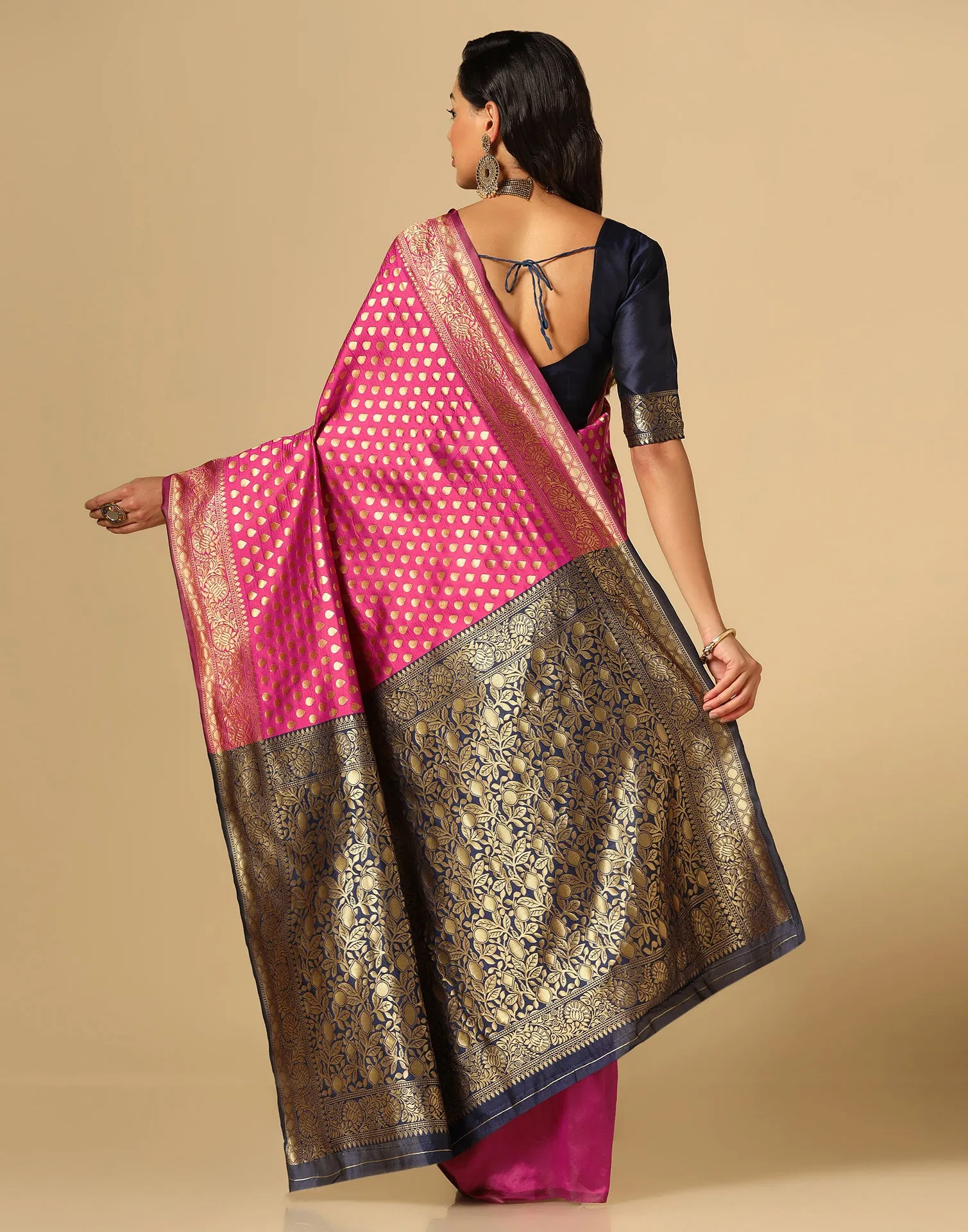 Pink Banarasi Silk Saree