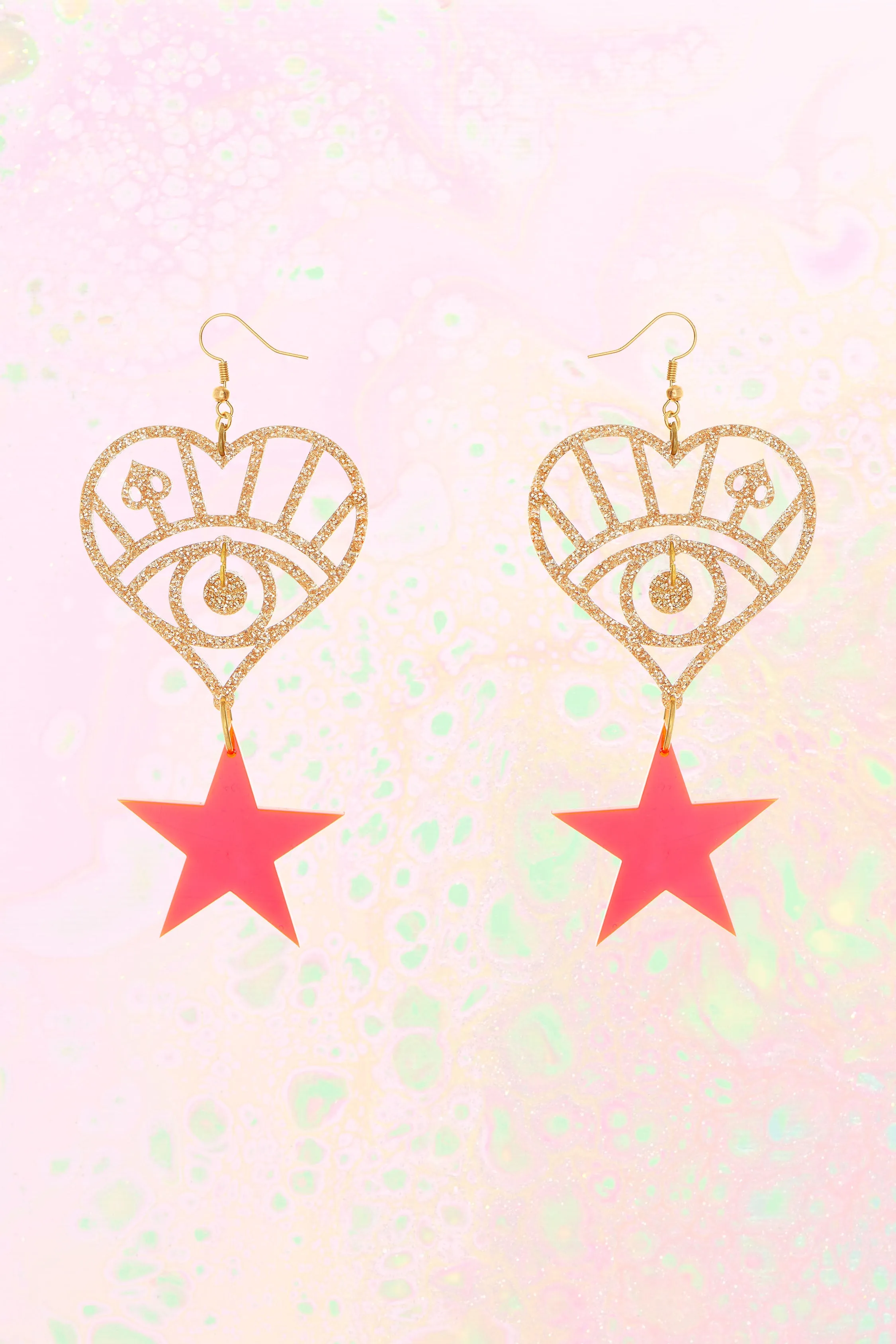 Pink Krpermitose Star Earrings