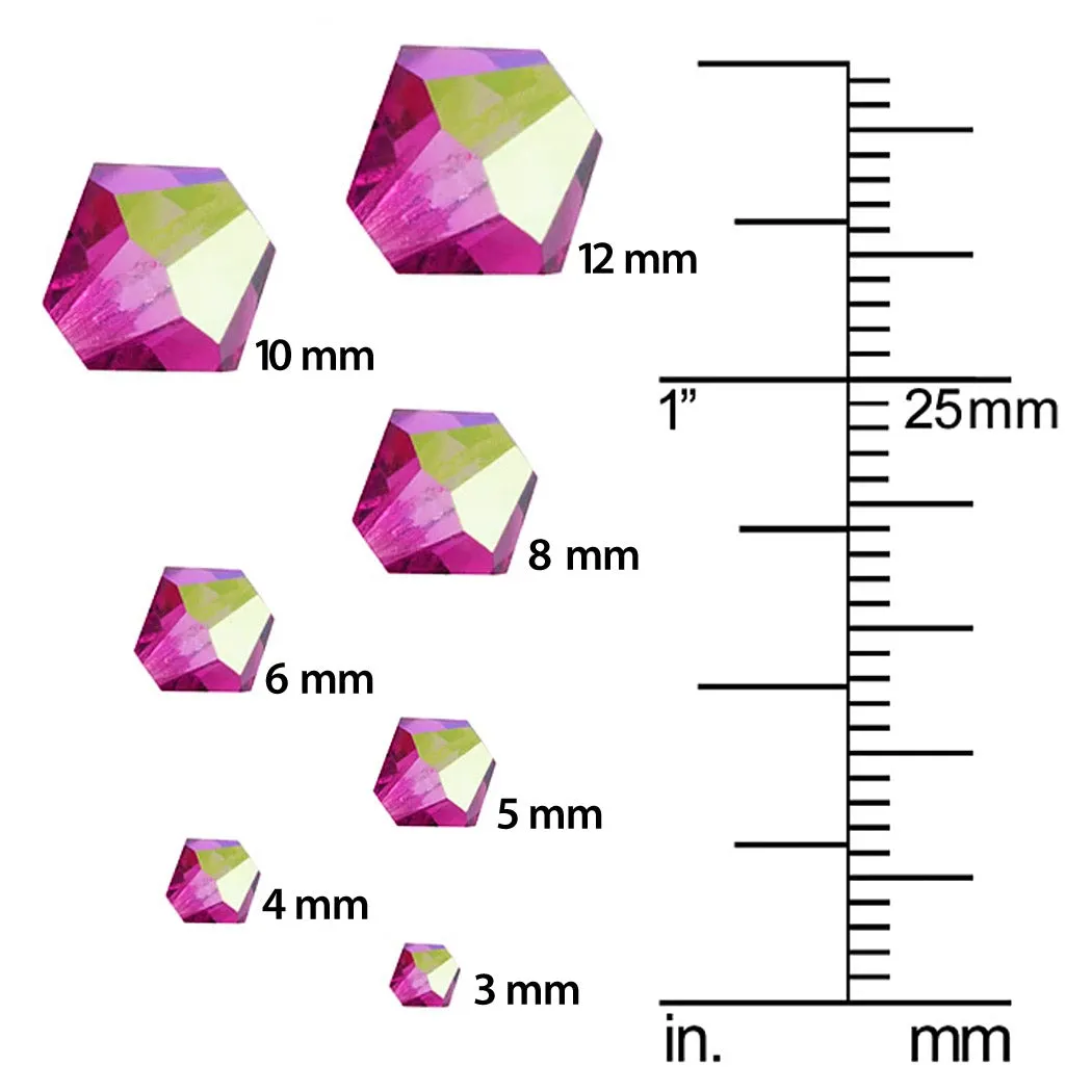 Preciosa Czech Crystal, Bicone Bead 4mm, Blue Zircon AB (40 Pieces)