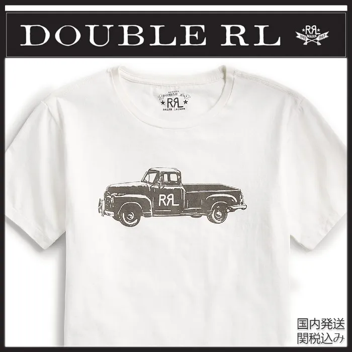 RRL  |Crew Neck Plain Cotton Short Sleeves Logo Surf Style