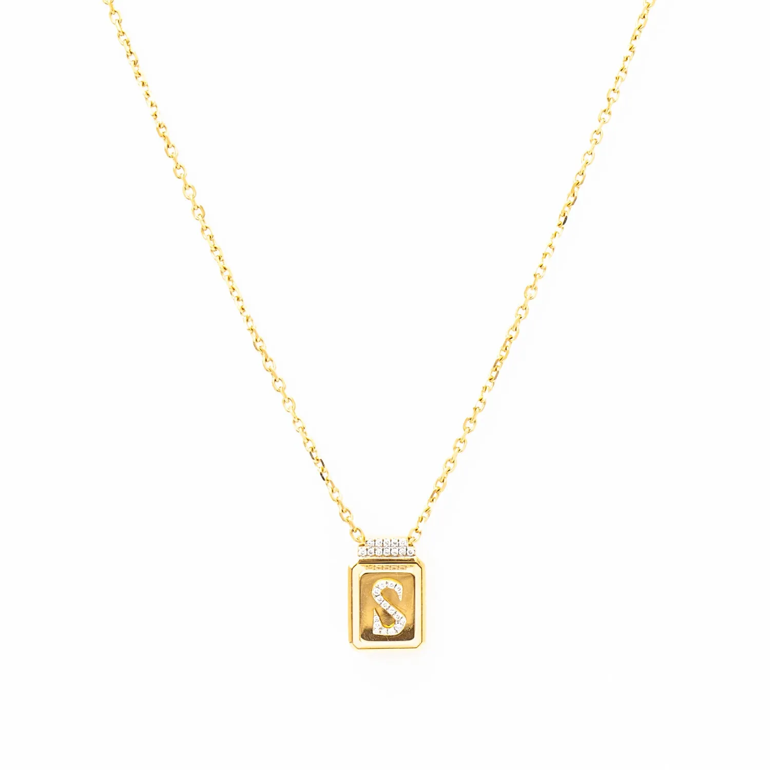 S All-Gold Signet Necklace