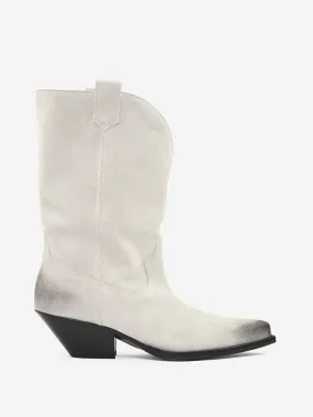 Seboy's - Texano in camoscio vintage con tacco effetto legno