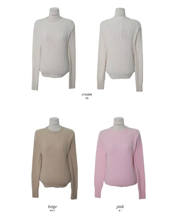 SHOPPERLAND  |Crew Neck Wool Nylon Long Sleeves Medium V-neck & Crew neck