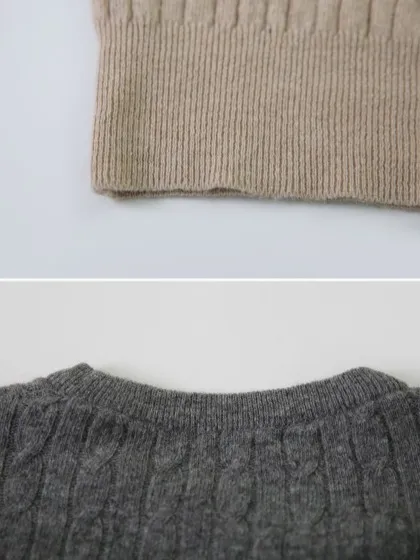 SHOPPERLAND  |Crew Neck Wool Nylon Long Sleeves Medium V-neck & Crew neck