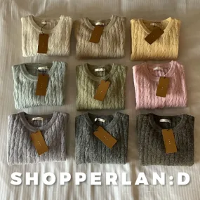 SHOPPERLAND  |Crew Neck Wool Nylon Long Sleeves Medium V-neck & Crew neck