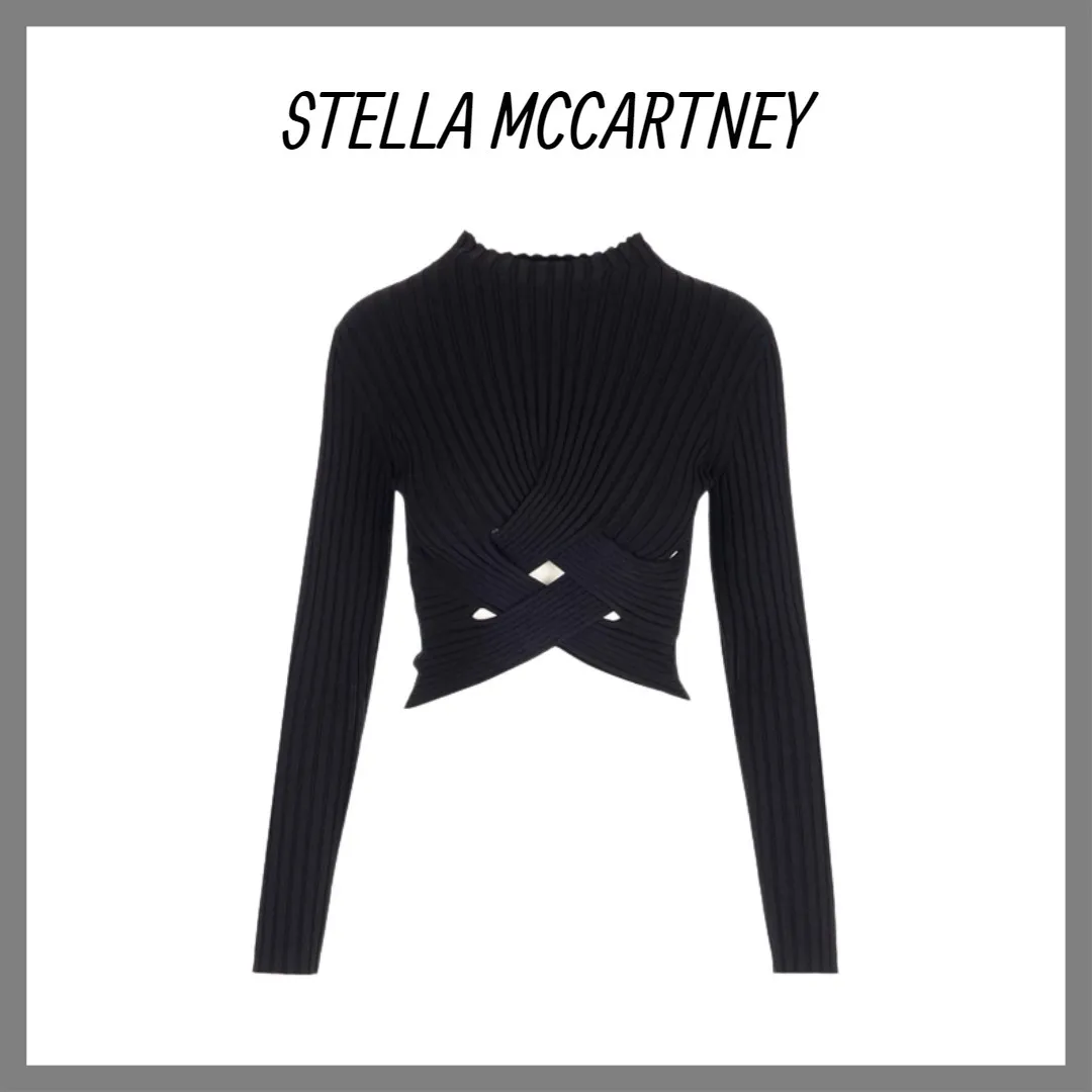 Stella McCartney  |Crew Neck Casual Style Long Sleeves Plain V-neck & Crew neck