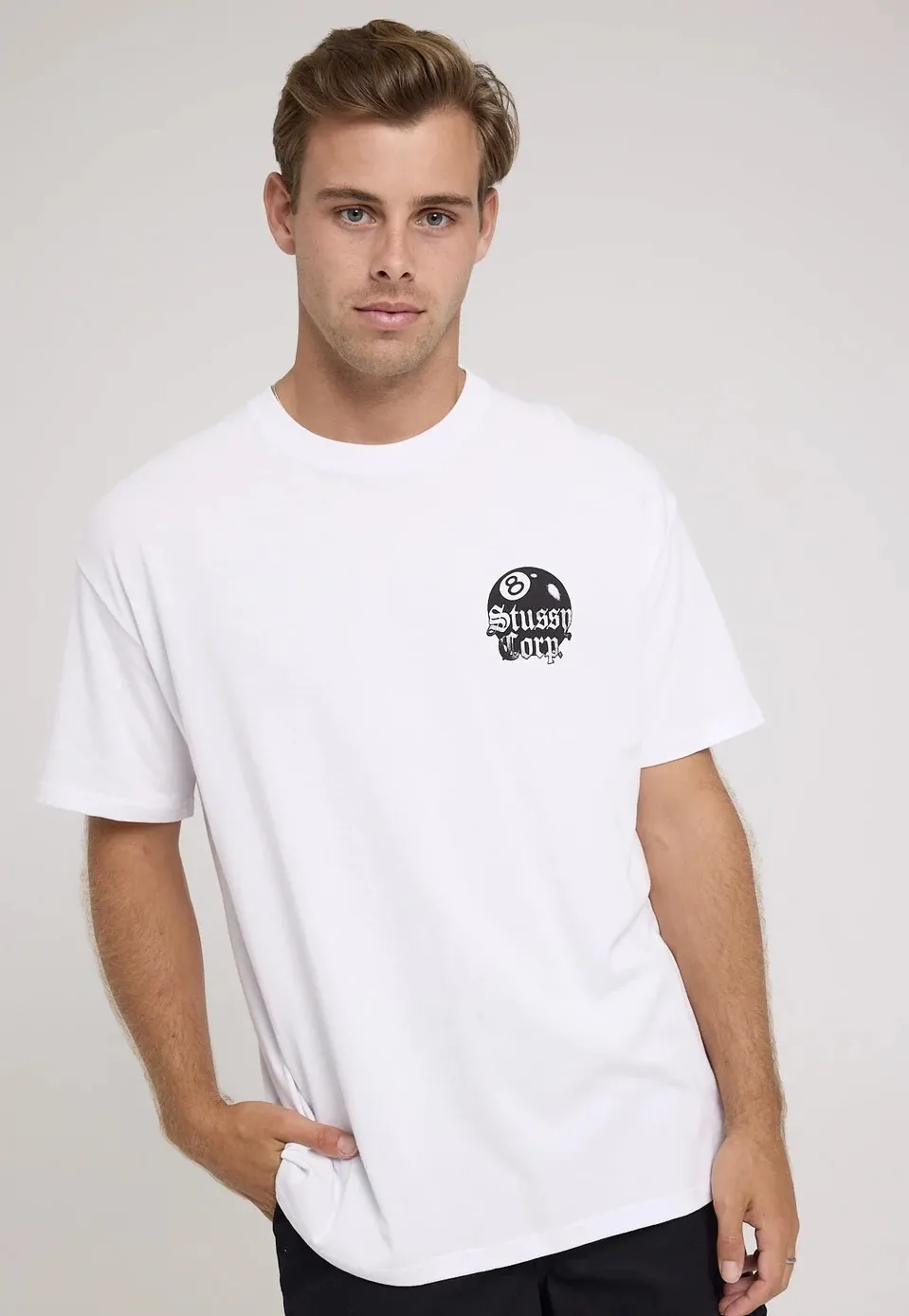 STUSSY  |Crew Neck Street Style Cotton Short Sleeves Logo