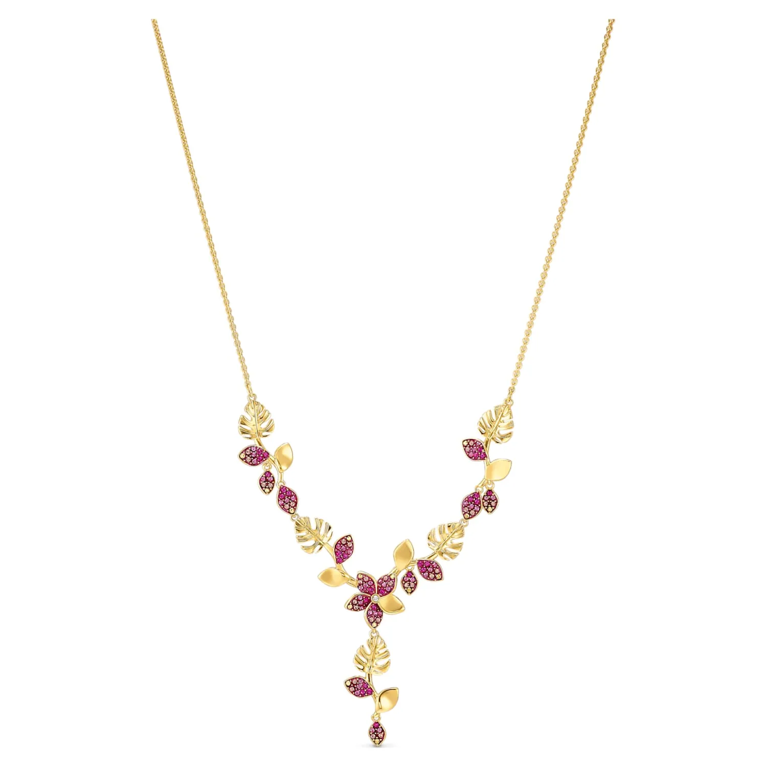 Swarovski Tropical Flower necklace Pink, Gold-tone plated -5541061