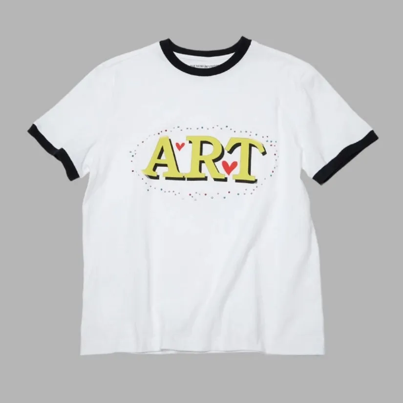 THE MUSEUM VISITOR  |Crew Neck Heart Unisex Street Style Cotton Short Sleeves