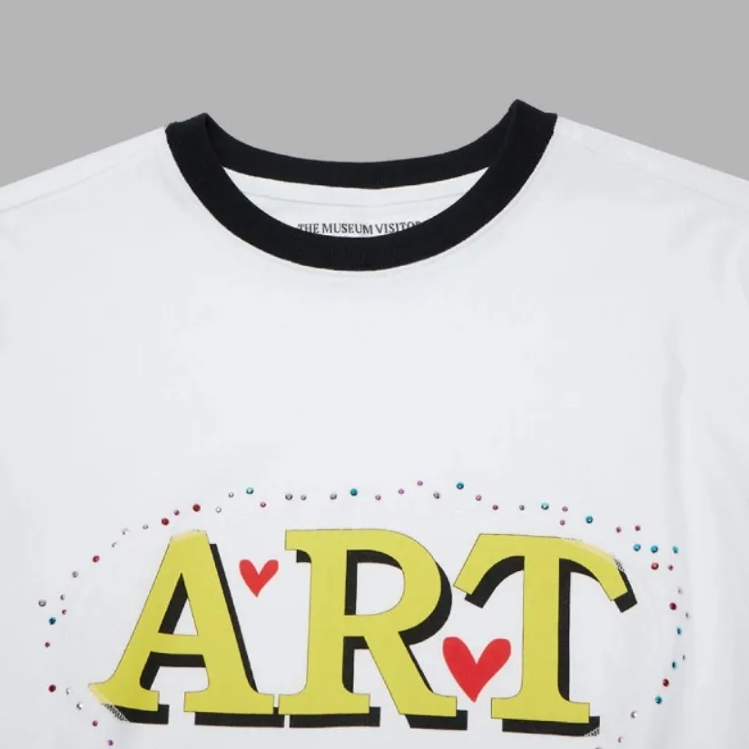 THE MUSEUM VISITOR  |Crew Neck Heart Unisex Street Style Cotton Short Sleeves