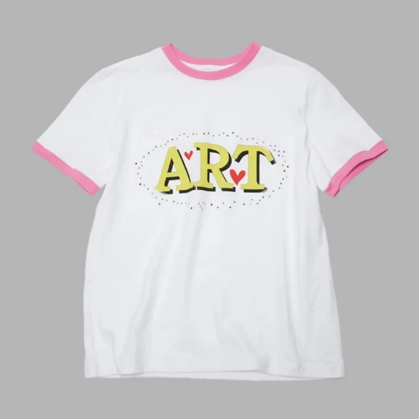 THE MUSEUM VISITOR  |Crew Neck Heart Unisex Street Style Cotton Short Sleeves