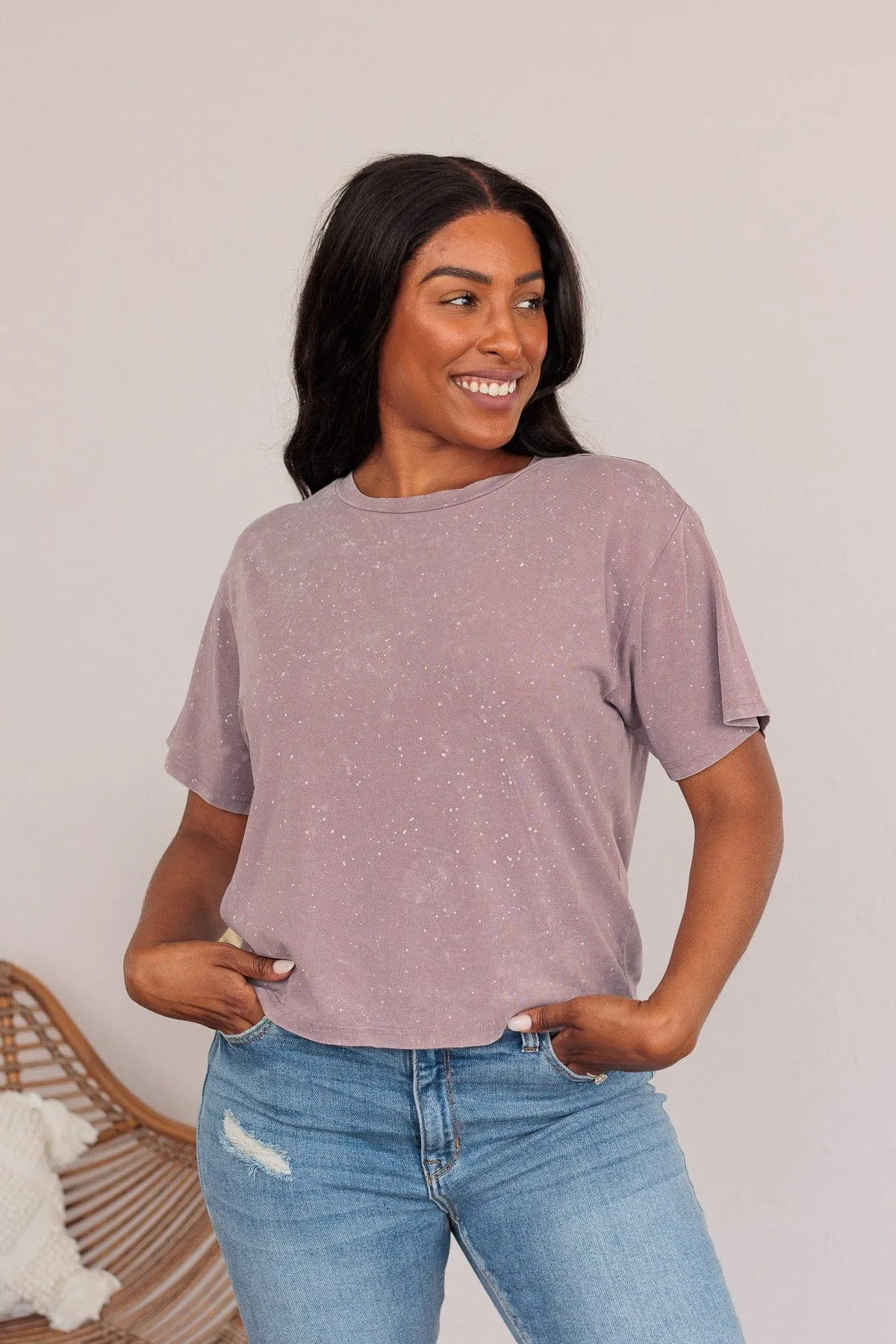 Thread & Supply One For All Speckled Top- Violet