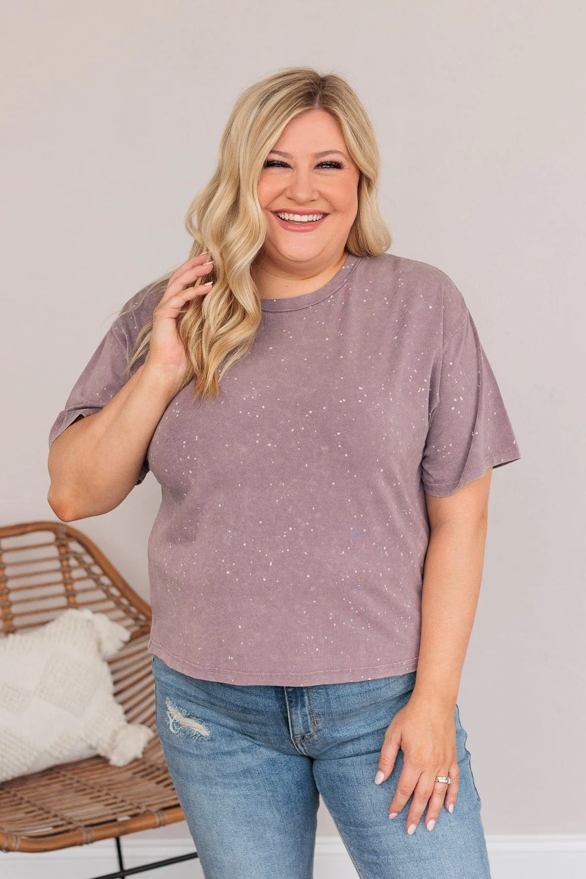 Thread & Supply One For All Speckled Top- Violet