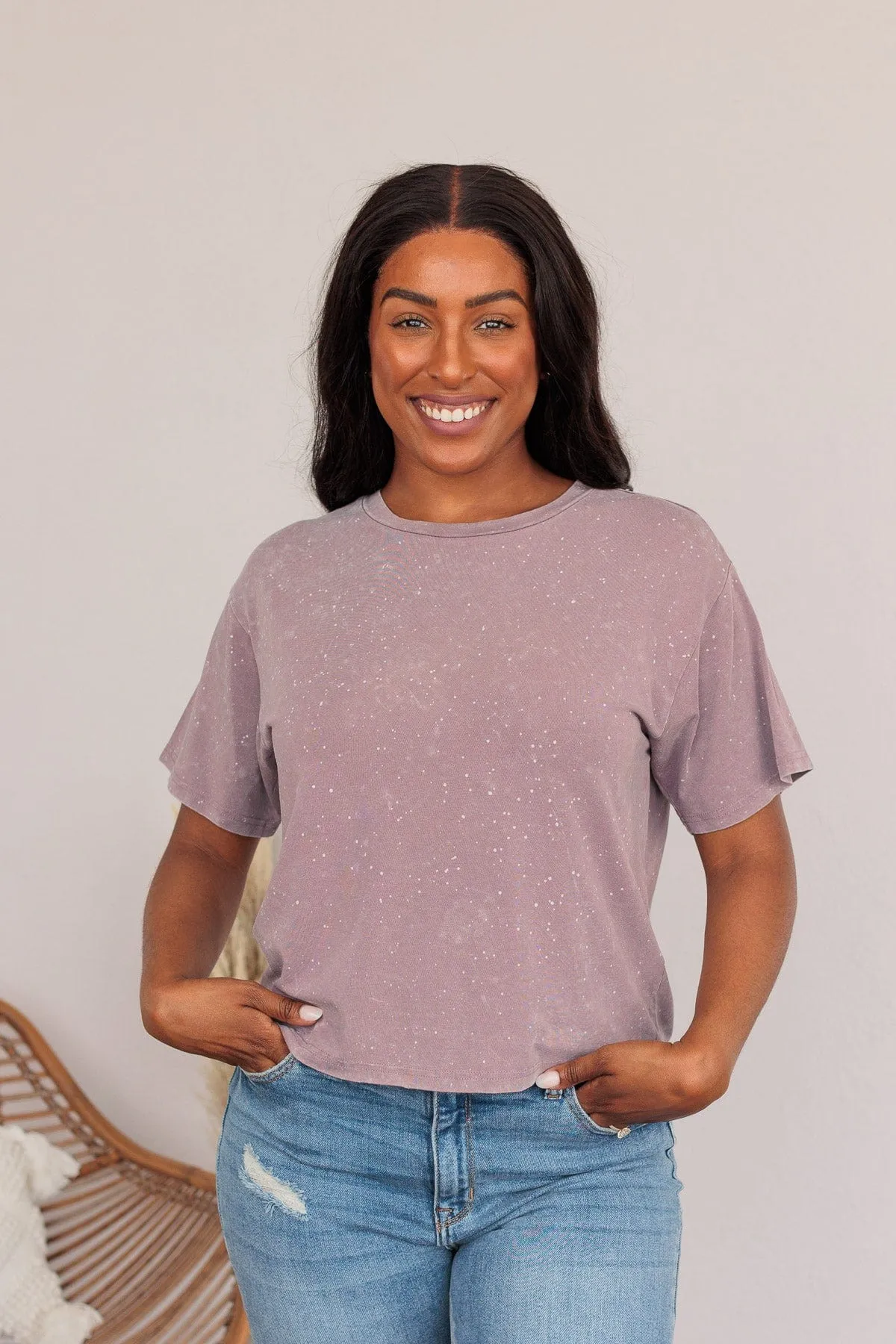 Thread & Supply One For All Speckled Top- Violet