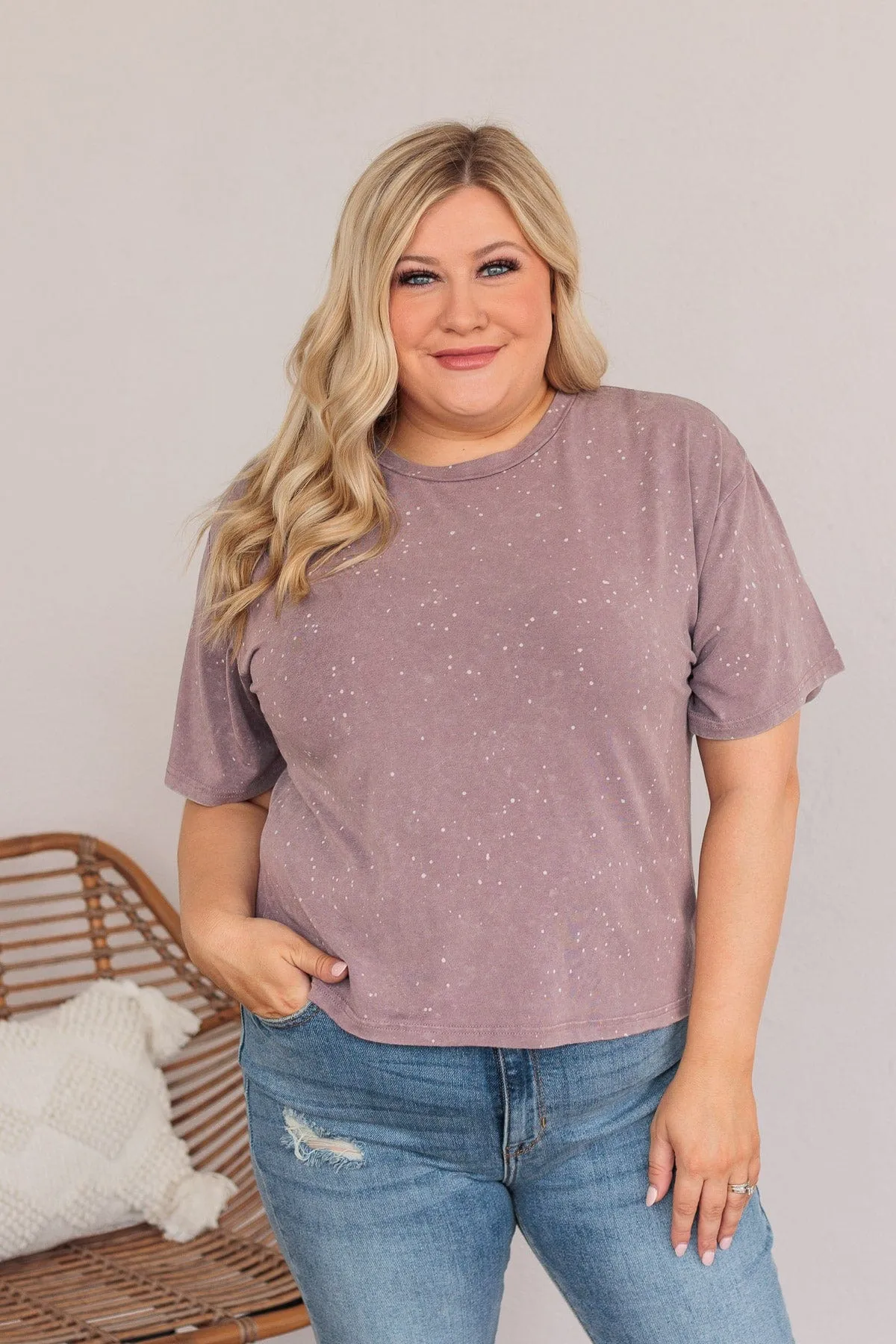 Thread & Supply One For All Speckled Top- Violet