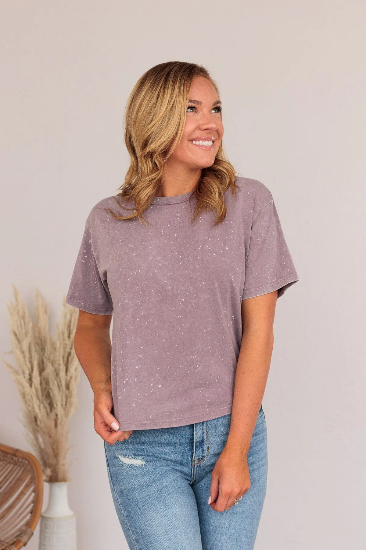 Thread & Supply One For All Speckled Top- Violet