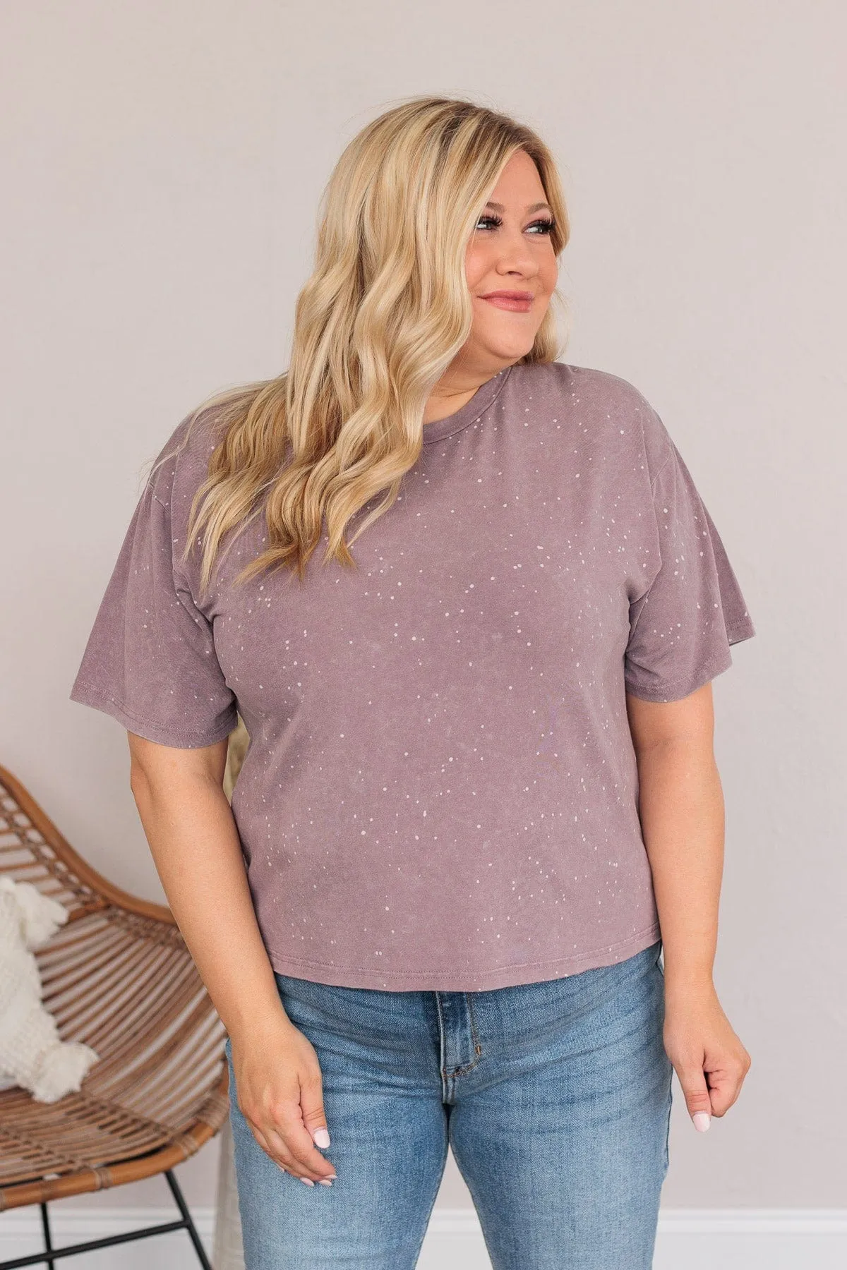 Thread & Supply One For All Speckled Top- Violet