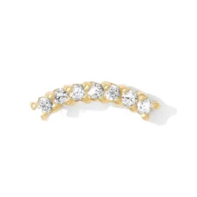 threadless: Curved Rail Pin in Gold with Gemstones