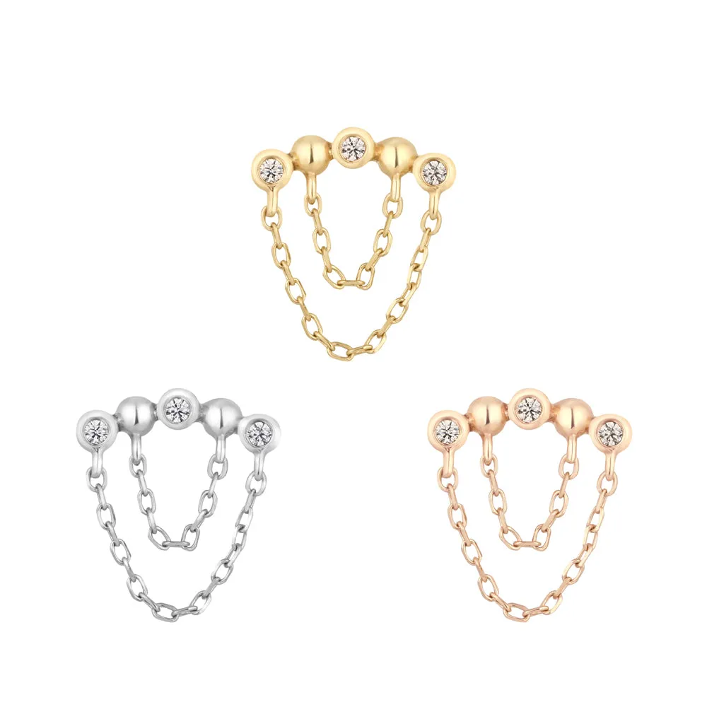 threadless: Rumors End with Chains in Gold with White CZ's