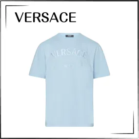 VERSACE  |Crew Neck Cotton Logo Luxury Crew Neck T-Shirts