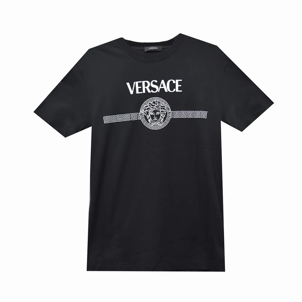 VERSACE  |Crew Neck Street Style Plain Cotton Short Sleeves Logo