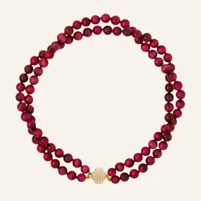 Victoire Pink Tiger's Eye 8mm Double Strand Necklace